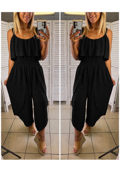 CURVY GIRLS EASY LOVIN JUMPSUIT - BLACK
